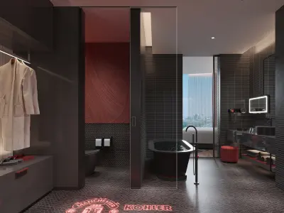 Football Fan Theme Hotel Rooms 3D model