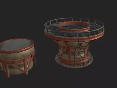 Giant Pillar Frame Low-poly 3D model