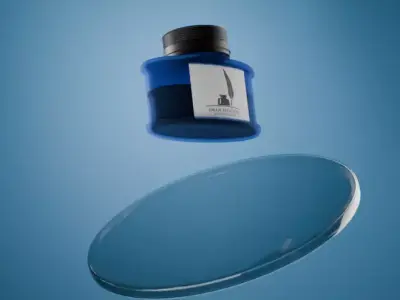 Beautiful And High Poly Inkpot with beautiful textures 3D model