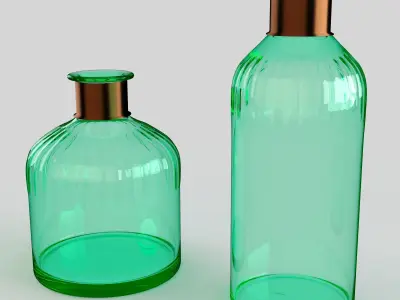 nkuku chara glass bottles 3D model