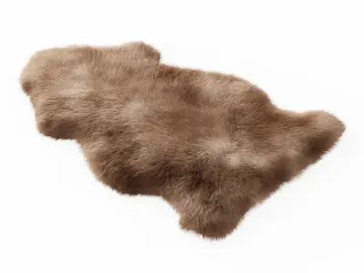 Soft Plush Faux Sheepskin Rug 3D model