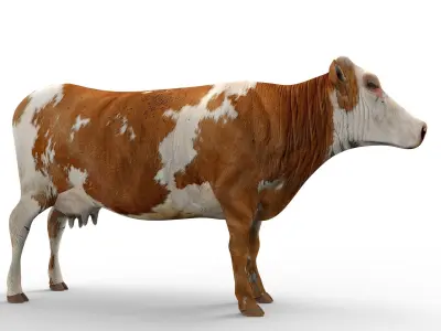 Cow game ready Low-poly 3D model