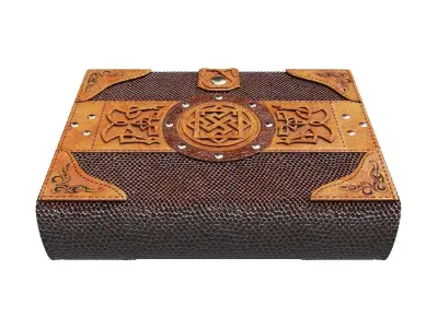 Old spell book Low-poly 3D model