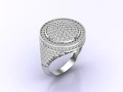 Print Ready STL 3DM  Gents Rings Diamond Men Ring  3D print model 42