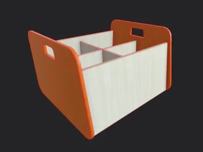 Double Storage Unit Orange Low-poly 3D model
