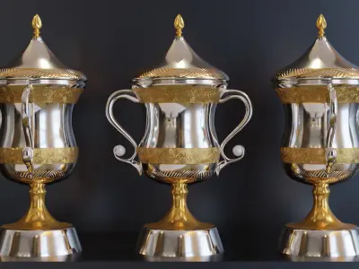 F1 Trophy - Bahrain GP Trophy Low-poly 3D model