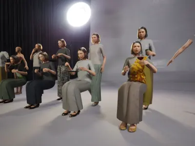 Modular Character - Asian Casual Woman - FT2 Low-poly 3D model