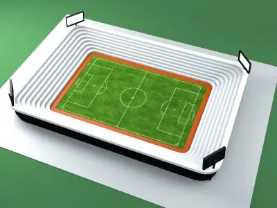 5 pcs Lowpoly Soccer Stadium Low-poly 3D model