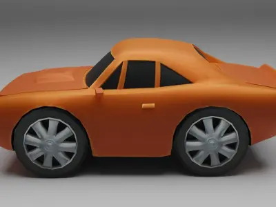 Cartoon Muscle Car 3D Low-poly 3D model