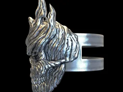 Skull ring jewelry wooden  vol7  3D print model