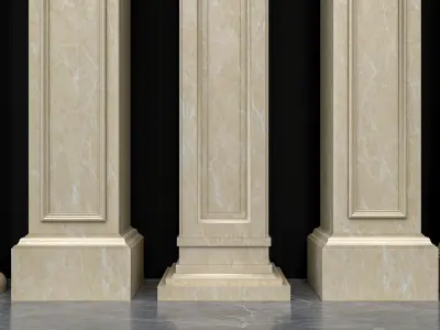 Classic columns carvings and gypsum cornice 16 Low-poly 3D model