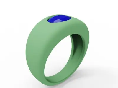 Dome Engagement Ring  02 3D print model