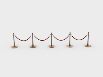Rope Barrier HD 3D model