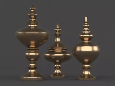 Gold Jars 3D model
