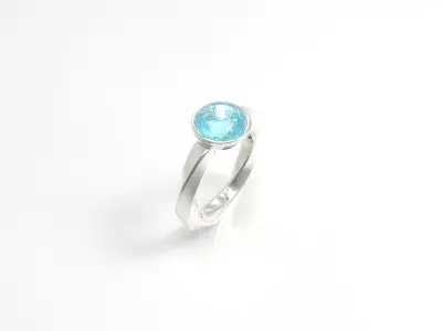 Jewelry aqua stone ring Free low-poly 3D model