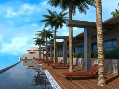 Marina Bay Sands Singapore Low-poly 3D model