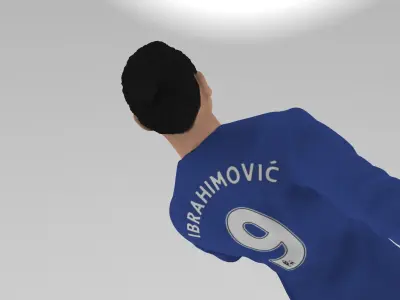 Zlatan Ibrahimovic full figurine textured 3D print model