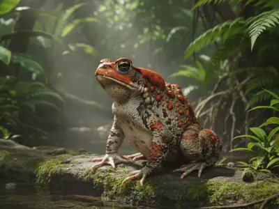 Realistic Toad Detailed Amphibian Textured Skin Low-poly 3D model