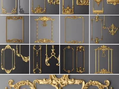 Collection stucco molding frame 1 3D model