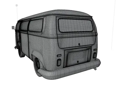 volkswagen van Low-poly 3D model