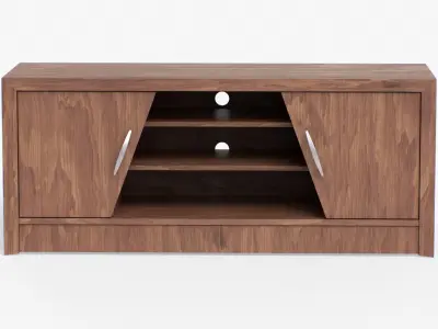 TV stand by Yuko in walnut finish Low-poly 3D model