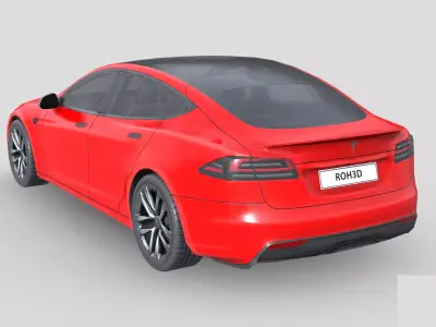 Low Poly Car - Tesla Model S Plaid 2021 Low-poly 3D model