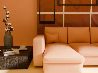orange interior Free 3D model