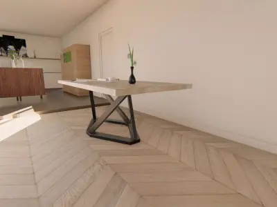 Metal Table legs with thicker base Free 3D model