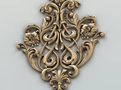 Carved decor central 002 3D model
