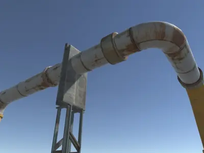 Pipeline Modular Set Low-poly 3D model