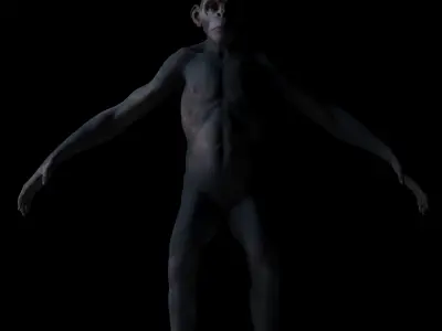 Ape High Detailed High and Low Poly Low-poly 3D model