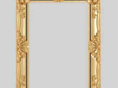 Classic frame of luxury gold-plated CNC gold interior 3D model