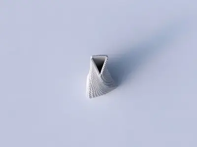 Vase twist grounded tipping triangle with bent extruded pattern 3D print model