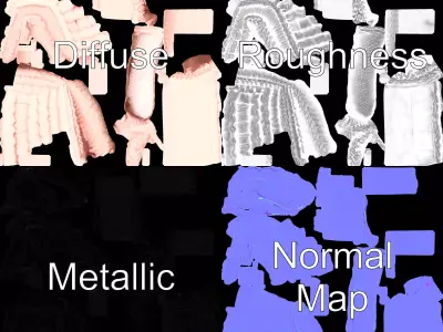 Soft Knitted Blanket model pack Low-poly 3D model