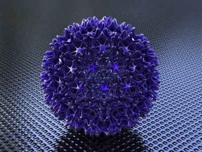 STARFISH IN SPHERE STRUCTURE DECOR 3D print model