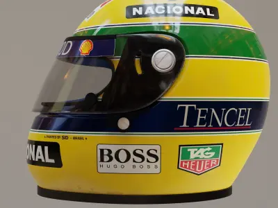Ayrton Senna helmet 1993 3D model