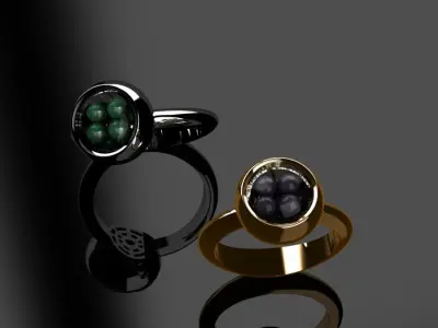 Rings gold and silver ring 3D print model