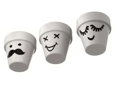 Flower Pots - Emoji 3D model