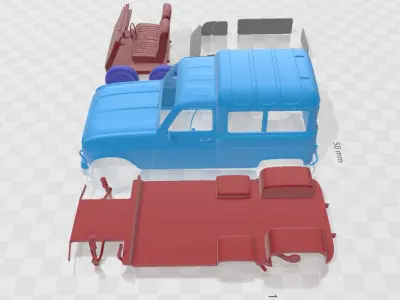 Renault 4 F4 1974 - Separate Parts STL Model 3D print model