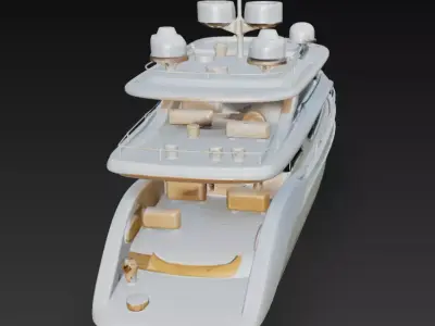 Luxury Yacht - Modern Ocean Cruiser 3D Model 3D print model