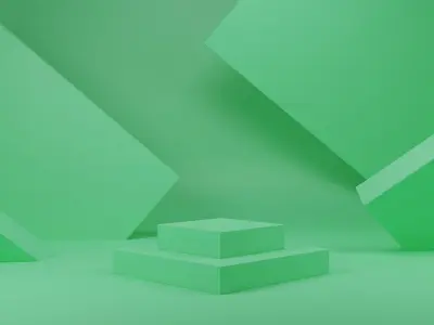 Podiums Product Minimalistic Abstract Display Platforms Set Low-poly 3D model