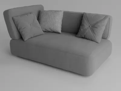Model of Sofa for Interior Low-poly 3D model