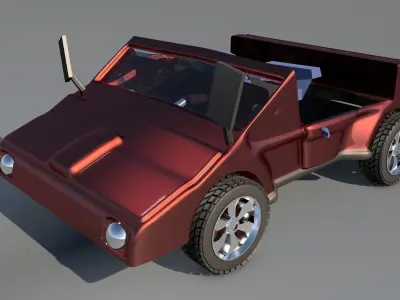 Car 3d model Game Style Two Low-poly 3D model