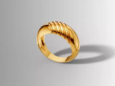 Golden Groove Ring 3D print model