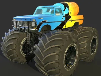 Monster Truck Bigfoot PBR Low-poly 3D model