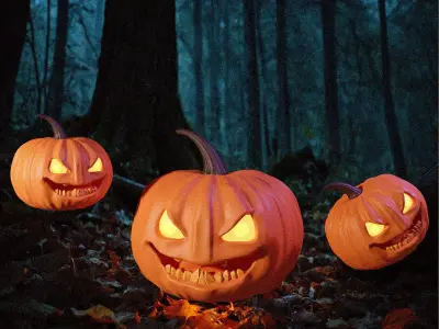 Pumpkin halloween game prepared engine model PBR Low-poly 3D model