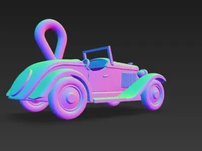 Cute Vintage Roadster  3D model