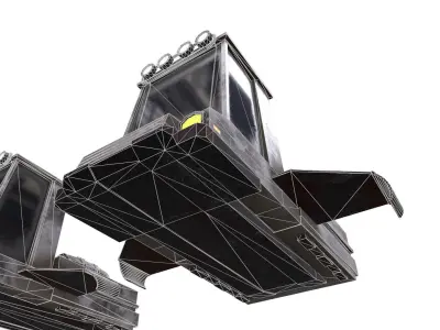 Cartoon Stylized Sci Fi Car With 2 Texture Low-poly 3D model