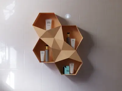 Honeycomb shelf Hexagon Low-poly 3D model