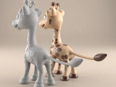 Adorable Baby Giraffe STL 3D Model 3D print model